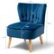 Costway Armless Accent Chair Tufted Velvet Leisure Chair Single Sofa Upholstered BlueGreenPink